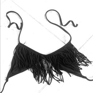 Bodyglove black fringe swimsuit top